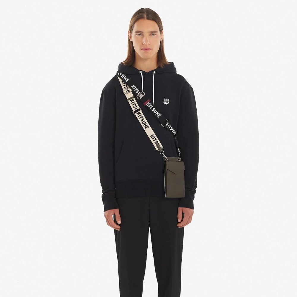 Grey Fox Head Patch Classic Cotton Fleece Hoodie